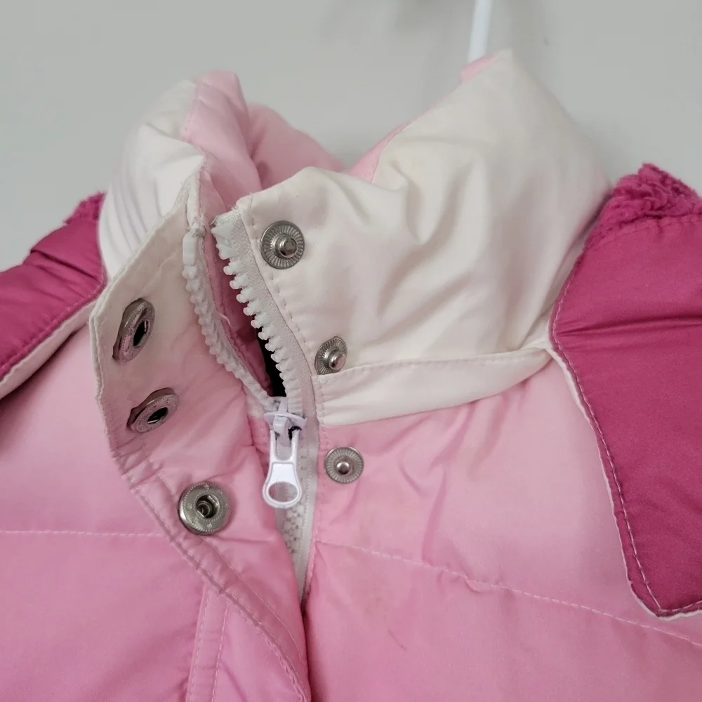 Roper Little Girls Small 6-6X Ombre Pink Vest Quilted Puffer Down Feather Warm